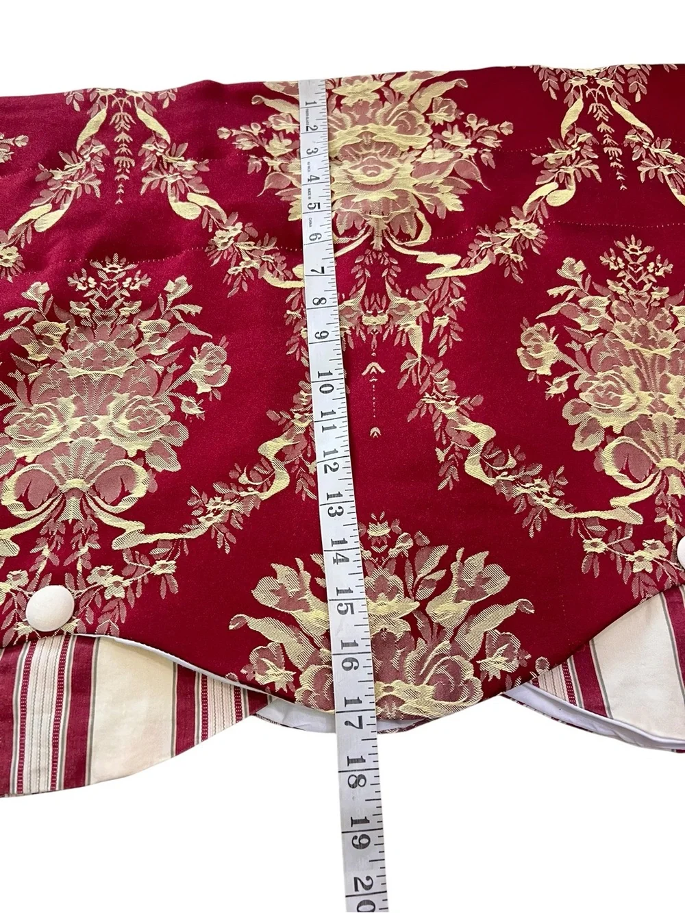 Waverly Chatham Rose Momento Valance Merlot Gold Stripe 17” By 76”